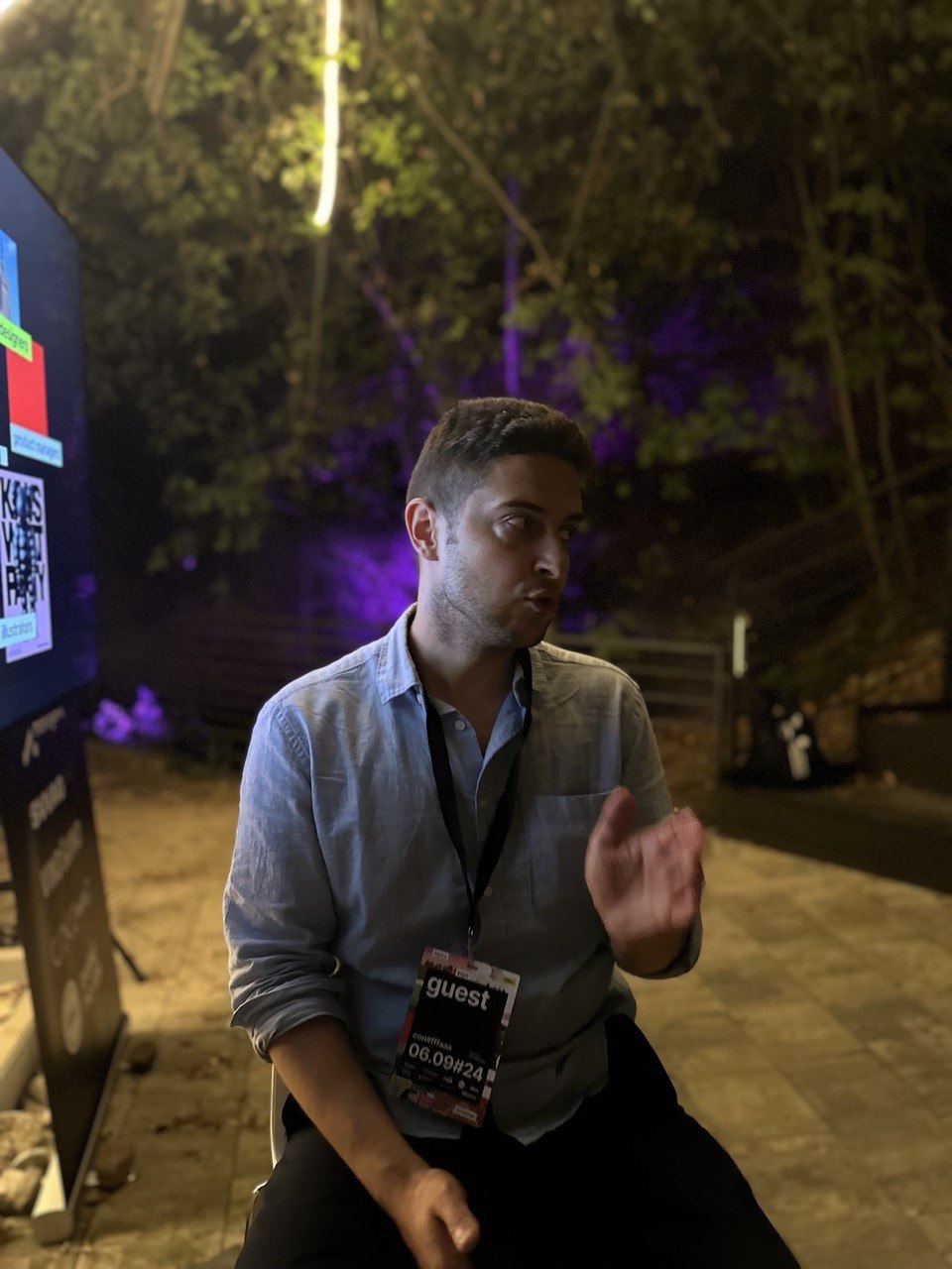 Sergei speaking at a product conference